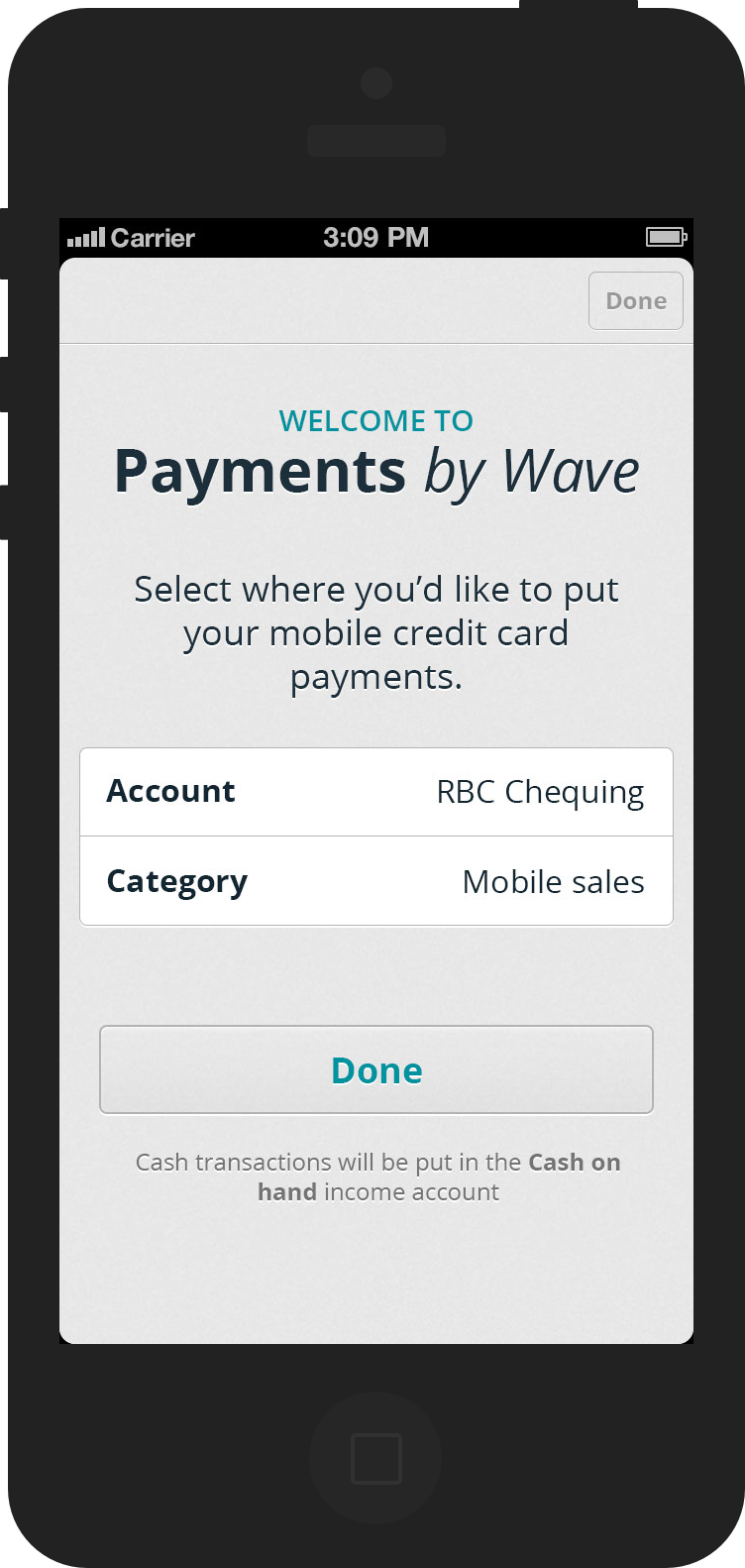 Payments by Wave - Setup view