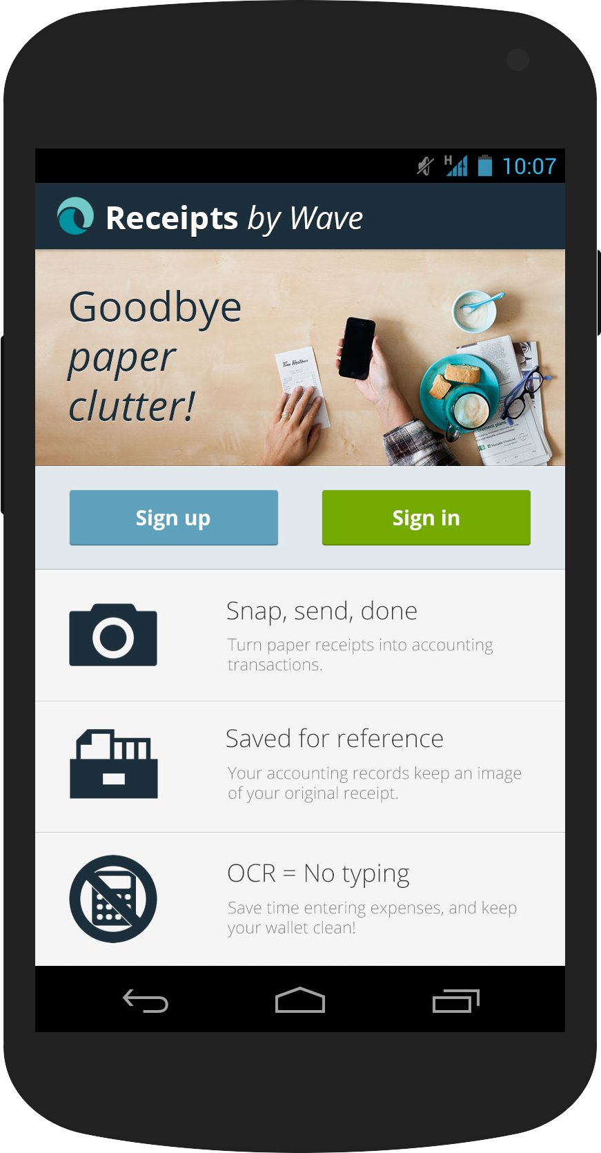 Receipts by Wave - Android - Welcome