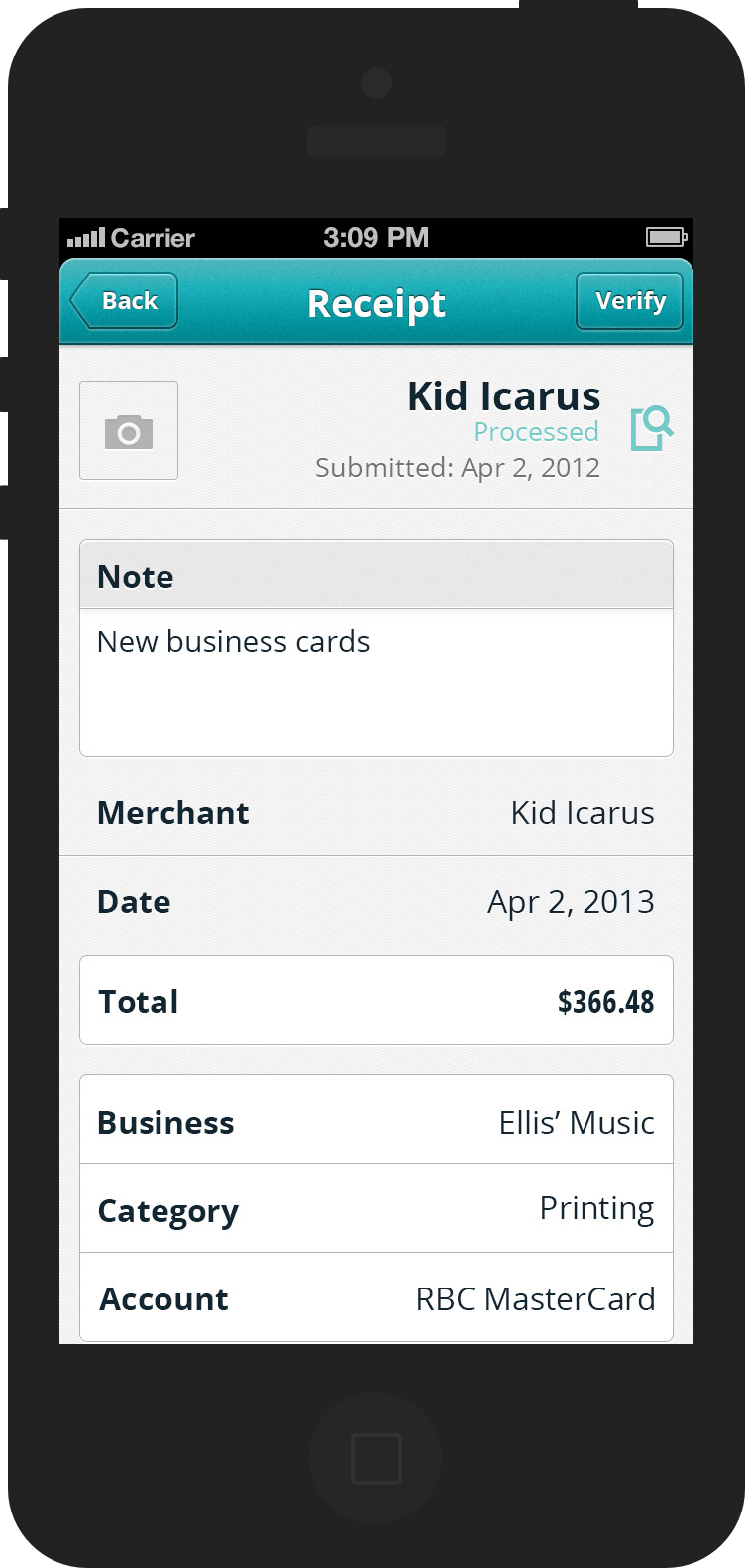 Receipts by Wave - Receipt detail view